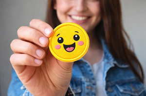 SmileyBud Cute Cartoon Face Embroidered <b>Patch</b> – 2.5 Inch Iron-<b>On</b>/<b>Sew</b>-<b>On</b>, Colorful <b>Patches</b> for Clothes, Bags, Hats, DIY Crafts - Product Image 4