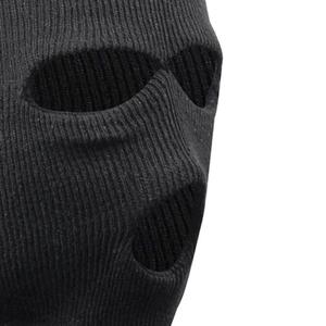 Cagoule de ski et snowboard en acrylique noir, tricotée jacquard, à logo, à un trou, pour l'extérieur, personnalisable, pour l'hiver - Product Image 3