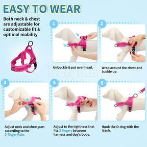 Harnais pour animaux de compagnie avec logo personnalisé, en nylon durable avec boucle robuste et bande réfléchissante pour les promenades quotidiennes - Product Image 5