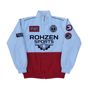 Wholesale Racing Team <b>Racer</b> <b>Jacket</b> Men Custom Patch Embroidered Zipper Motorcycle Style Durable Everyday Wear - Product Image 1
