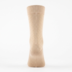 Chaussettes mi-hautes beiges avec logo blanc sur le corps, respirantes, tricotées, pour usage décontracté, adultes, été - Product Image 2