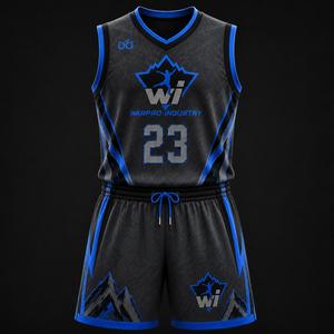 Ensemble d'uniformes de basketball sur mesure, nouveau style, respirant, séchage rapide, grande taille, logo frontal, uniforme de basketball ajustable - Product Image 1