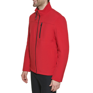 Men's <b>Red</b> Canvas Solid <b>Jacket</b> Stand Collar Zipper Closure <b>Waterproof</b> Windproof Casual Outdoor Winter Regular Fit - Product Image 6