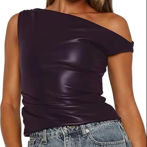 Fabricante de Tops de Cuero para Mujer, Personalización de Marca, Chaleco Corto sin Mangas, Venta al Por Mayor - Product Image 1