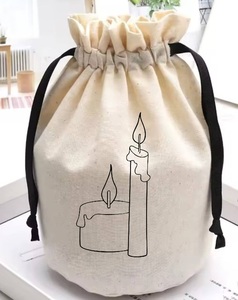 Sacs à cordon en coton pur avec impression de logo personnalisé, 7x9cm, 5oz GSM, pochette en mousseline naturelle, sac à bijoux recyclable pour cadeau, artisanat, thé, bonbons - Product Image 5