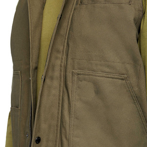 Chaleco de trabajo transpirable personalizado con forro acolchado de primavera, estilo cargo, corto, sin mangas, de lana gruesa, tejido para hombre, lavado. - Product Image 6