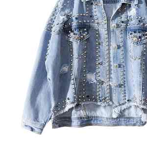 Veste en jean pour homme en coton premium avec détails brillants en diamant, performance des fibres haute résistance, veste en jean ornée de strass - Product Image 6