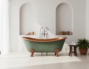 Bañera de cobre de lujo hecha a mano para un diseño de baño elegante con un centro de bañera de cobre de estilo atemporal. - Product Image 2