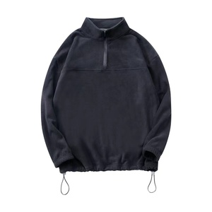 Sudaderas con Capucha de Algodón Grueso de Alta Calidad para Hombre, Sudaderas Lisas Deportivas con Cuello Alto, Sudadera Personalizada con Media Cremallera - Product Image 1