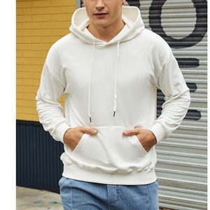 Prix de gros Sweat à capuche court pour homme 100% coton, en molleton bouclette épais, qualité de luxe, grammage lourd, coupe oversize - Product Image 2