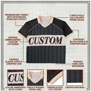 Oversized Short Sleeve T-Shirt Men Embossed Geometric Pattern Blue Casual Knitted Cotton O-Neck Back Logo - Product Image 5