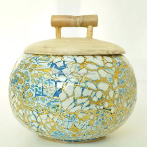 Sustainable Handmade Egg Shell Inlay Box Supplier <b>Bamboo</b> <b>Fiber</b> Decorative Home Storage Organizer OEM Vietnam - Product Image 1