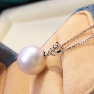 Collier en argent pur S925 avec pendentif en perles françaises, design simple et original, chaîne de clavicule réglable de luxe, collier de perles D9071 - Product Image 2