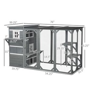 Recinto per Gatti da Esterno Multi-Livello Sicuro con Porte Bloccabili per 2-3 Gatti - Gabbia per Animali Domestici - Product Image 3