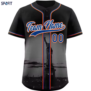 Custom Baseball <b>Jersey</b> Mens Short Sleeve Team Uniform 100% Polyester Printed <b>Sports</b> <b>Jersey</b> - Product Image 3