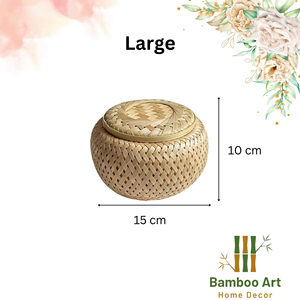 Handmade <b>Bamboo</b> Double Layer Storage Basket with Lid Eco Friendly Woven Organizer Box Natural <b>Bamboo</b> Storage <b>Container</b> OEM - Product Image 5