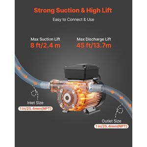 Pompa Elettrica per Trasferimento Carburante 110V, 16 GPM 60 L/min, per Diesel, Cherosene, Biodiesel, con Ugello per Carburante Auto e Uscita da 80mm, Potenza Nominale - Product Image 3