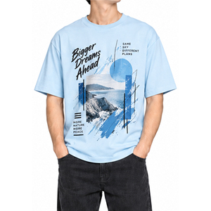 Camisetas de Algodón con Estampado Gráfico para Hombre, Diseño Personalizado, Cuello Redondo, Manga Corta, Ropa Casual Urbana, OEM ODM, 100% Algodón - Product Image 4