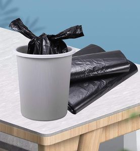 Trash Bags With Handles - Plastic Rubbish Wastebasket Bags for Office, Picnic, Kitchen, Bedroom Waste <b>Bin</b> - Product Image 3