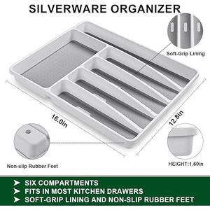 Ensemble de couverts en acier inoxydable de 49 pièces pour 8 personnes, couteaux à steak avec organisateur, ustensiles de cuisine - Product Image 2
