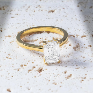 Emerald Cut White Gold <b>Diamond</b> <b>Ring</b> 2.70ct Lab-Grown Engagement Wedding Jewelry 14k Gold Plated Eternity Vermeil - Product Image 2