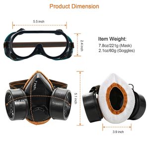 Máscara de Gas Industrial Antipolvo, Respirador Protector para Pintura y Químicos en Aerosol, Máscara de Visibilidad Mejorada - Product Image 4