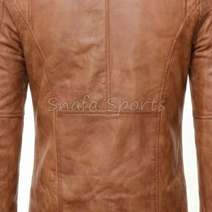 Chaqueta de Cuero Personalizada de Alta Calidad, Resistente al Viento, con Cierre, Cuello Personalizado y Etiqueta, Chaquetas de Cuero para Hombre - Product Image 5