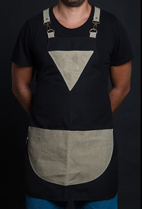 Tablier de styliste en toile personnalisé avec sangle en cuir réglable à dos croisé, gilet professionnel avec poches pour équipement de barbier et de toilettage - Product Image 1