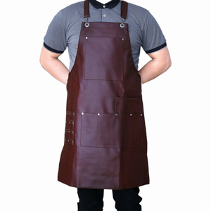 High Quality Barber Salon Use <b>Aprons</b> PU Leather Fabric Adjustable Straps Barber <b>Aprons</b> Customized OEM Professional Barber <b>Aprons</b> - Product Image 2