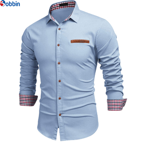 เสื้อเชิ้ตผู้ชายสั่งตัดพิเศษ เสื้อเชิ้ตผู้ชายมีกระเป๋าเสื้อแบบกำหนดเอง เสื้อเชิ้ตแขนยาวสีพื้น ผ้าไม่ยับ สำหรับงานทางการ ธุรกิจ หรือลำลอง ติดกระดุม - Product Image 6