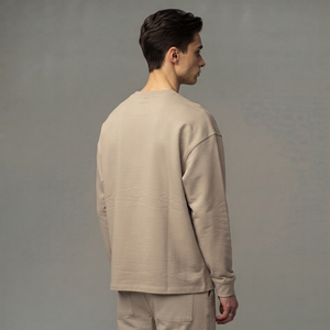 T-shirt décontracté surdimensionné à manches longues 100 % coton pour homme, style été, col rond, coupe ample, idéal pour le sport - Product Image 5