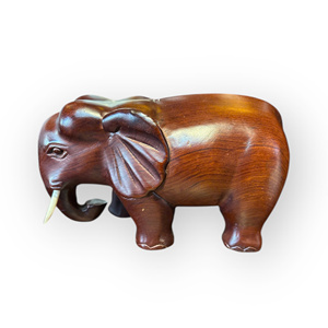 The <b>elephant</b> statue was carved from a single block of Huongwood. - Product Image 2