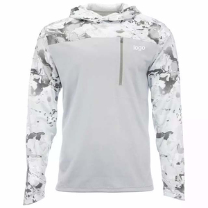 Chemises de pêche à capuche respirantes à manches longues avec protection solaire, nouveau design camouflage tendance et couleurs contrastées, par sublimation - Product Image 2