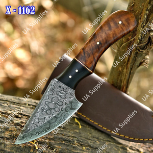 Cuchillo de Supervivencia Táctico de 8 Pulgadas, Forjado a Mano, Hoja de Acero de Damasco de 3 Pulgadas, Afilada como una Navaja, Estilo Gota de Lluvia, Mango de Madera, para Caza, Camping y Uso Diario - Product Image 3