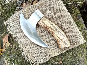 Couteau à pizza artisanal, écologique, de qualité industrielle, lame en acier haute teneur en carbone, manche en bois, par A&M Enterprises - Product Image 1