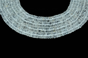 Cuentas de piedra facetada de topacio blanco, ruedas con forma de neumático de 6-7mm, cuentas Heishi cortadas - Product Image 2