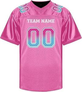 Maillot de football américain personnalisé, impression par transfert thermique, nom de l'équipe, maillot pour supporters, respirant, séchage rapide, manches courtes, logo sur le devant, unisexe - Product Image 5