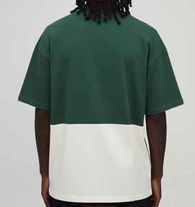 Camiseta de hombre de algodón 100% de 270 GSM, de corte holgado y hombros caídos, estilo streetwear, bicolor, de alta calidad, novedad 2026 - Product Image 3