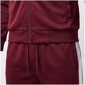 Conjunto Deportivo para Hombre Color Granate, Manga Larga, Cuello Alto, Cierre Frontal, Color Sólido, Transpirable, Corte Regular, Ropa Casual de Otoño - Product Image 5