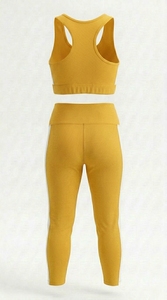 2 Piece Sports Yoga Set Women Gym Wear Elastic Fitness Outfit High Waist Leggings <b>Crop</b> <b>Top</b> Activewear Set - Product Image 2