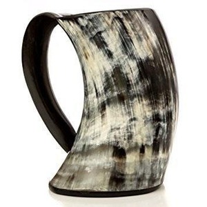 Jarra Vikinga Hecha a Mano de Cuerno Natural de Buey, Taza Medieval para Beber Cerveza, Vajilla Nórdica Rústica - Product Image 3