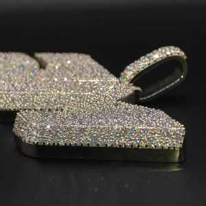 จี้ห้อยคอเงินแท้ 925 คุณภาพสูง แบบสั่งทำพิเศษสำหรับผู้ชาย สไตล์ฮิปฮอป ประดับเพชรโมอิสซาไนต์ทรงบาแกตต์ VVS ด้วยมือ - Product Image 5