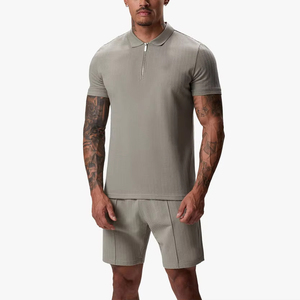 Conjunto de Dos Piezas de Camiseta Polo y Pantalones Cortos de Golf Casuales de Verano para Hombre, de Poliéster/Algodón, de Secado Rápido, Color Sólido, al por Mayor - Product Image 5