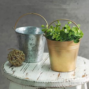 Pot de fleurs en métal galvanisé vintage personnalisé, petit pot de plantes en métal pour intérieur et extérieur, mini pots suspendus pour la décoration de la maison - Product Image 1