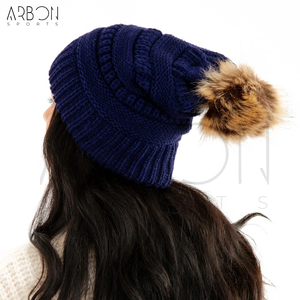 Bonnets unisexes décontractés bleu marine unis, personnalisables, hautement élastiques, épais, pour l'hiver, usage quotidien en extérieur, vente en gros - Product Image 6