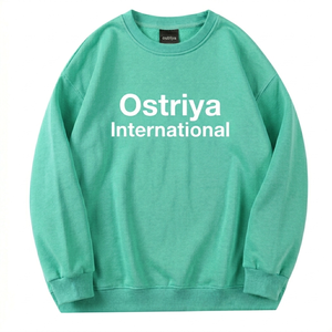 Ostriya Intl 2026 Women Streetwear Turtleneck Lightweight 100% Cotton Embroidered <b>Drop</b>-shoulder Sweatshirt Loose Fit Oversized - Product Image 3
