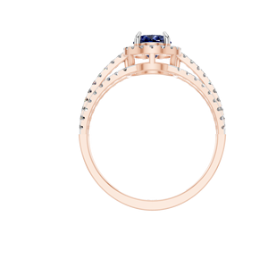 แหวนหมั้นทองคำแท้14K/18K สำหรับผู้หญิงสุดหรูแหวนแต่งงานสไตล์คลาสสิกแหวนเพชรรูปวงรีประดับเพชรประกายระยิบระยับ - Product Image 4