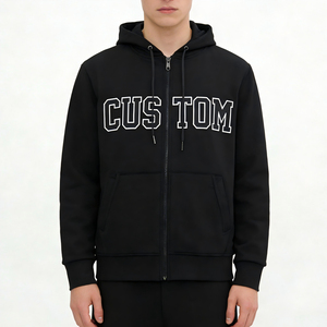 Sudadera con capucha extragrande con cremallera y estampado personalizado Glory, calidad premium, 100% algodón, hombros caídos, OEM, venta al por mayor, unisex - Product Image 2