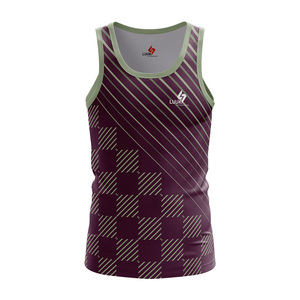 Custom Sublimated Tank Top for Men Quick Dry Gym Training Vest Moisture Wicking Fitness <b>Running</b> Sports <b>Singlet</b> OEM - Product Image 4