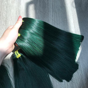 มัดผมมนุษย์สีเขียวพร้อม100% ปิดผมตรงจากเวียดนามผมมนุษย์คุณภาพสูง - Product Image 3